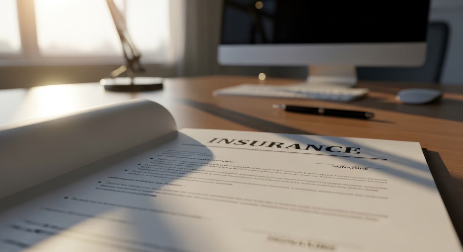 Insurance Papers on a Desk